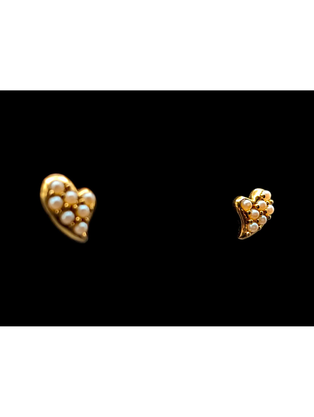Vintage Avon Gold and Pearl Heart Earrings